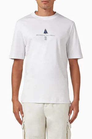 Brunello Cucinelli Logo T-shirt in Cotton Jersey