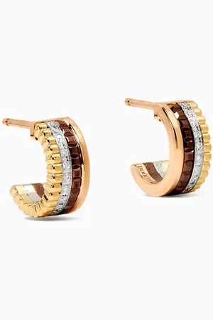 Boucheron Mini Quatre Classic Diamond Hoop Earrings