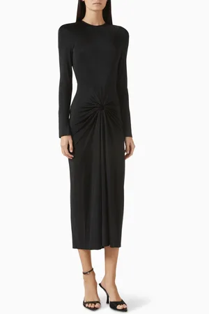 Victoria Beckham Gathered Midi Dress in Jersey