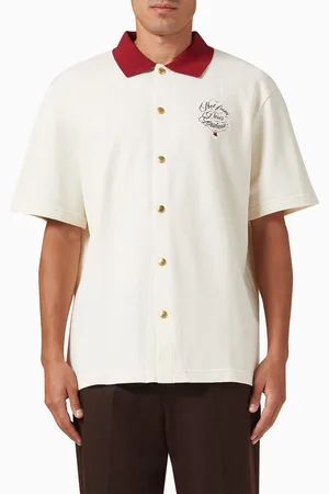 Drôle de Monsieur La Chemise Slogan Vignes Shirt in Cotton Pique