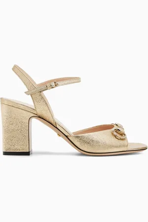 Gucci Horsebit 75 Sandals in Metallic Leather