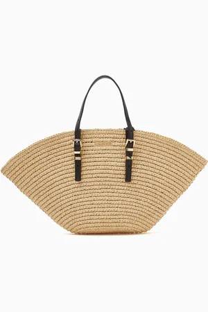 Michael Kors Small Fan Tote Bag in Crochet Straw