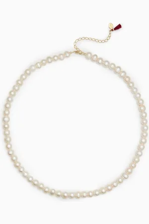 Shashi Pearl Necklace in 14ct Gold Vermeil