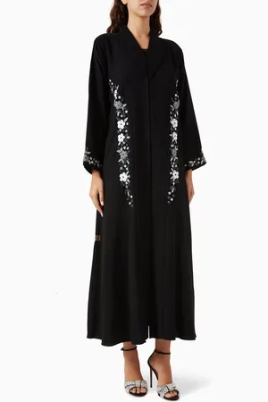 Rauaa official Thread & Bead-embellished Abaya