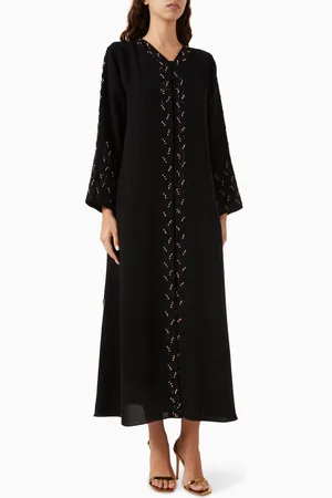 Rauaa official Thread & Bead-embellished Abaya