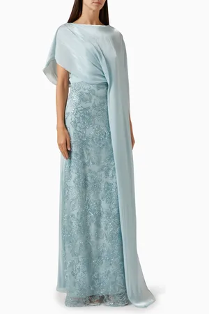 Amri Floral Bead-embellished Dress in Organza