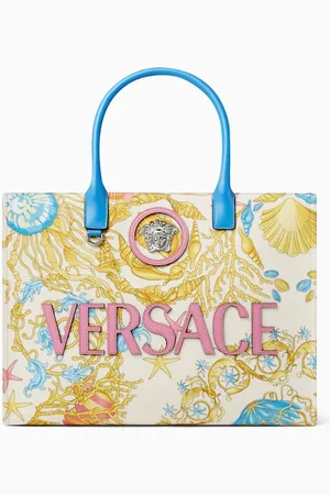 VERSACE Large Underwater Barocco La Medusa Tote Bag in Canvas