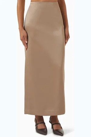 Brunello Cucinelli Column Maxi Skirt in Satin