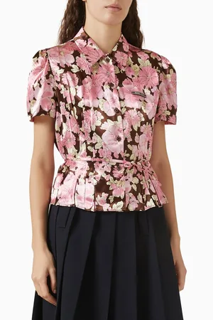 Prada Floral-print Shirt in Satin