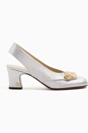 VALENTINO GARAVANI Adamantine 60 Slingback Pumps in Laminated Fabric