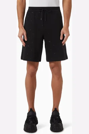 Emporio Armani All-over Micro Eagle Logo Shorts in Double Jersey