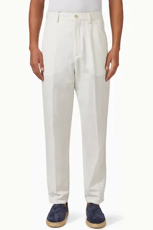 Brunello Cucinelli Leisure Fit Pants in Cotton & Linen Gabardine