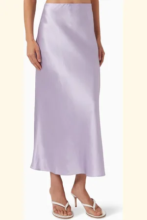 VERONICA BEARD Clover Midi Skirt in Silk-satin