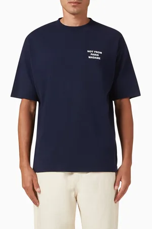 Drôle de Monsieur Le T-shirt Slogan in Cotton Interlock