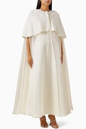 BYK Embellished Cape & Maxi Dress Set
