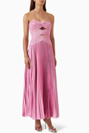 AMUR Carolynn Pleated Midi Dress