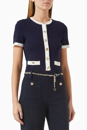 Maje Crop Cardigan in Cotton Blend