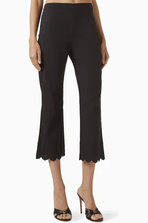 Frankies Bikinis Twilight Embroidered Capri Pants in Cotton-poplin