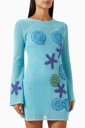 The Wolf Gang Enza Mini Dress in Crochet-knit
