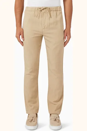Frescobol Carioca Oscar Slim-fit Herringbone Pants in Linen-cotton
