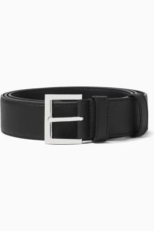 Prada Triangle Logo Belt in Saffiano Leather