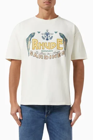 Rhude Sardines Logo T-shirt in Cotton