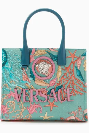 VERSACE Small Underwater Barocco La Medusa Tote Bag in Canvas