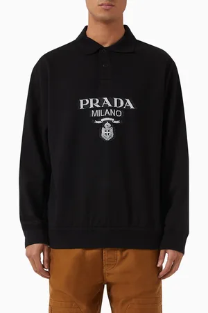 Prada Oversized Logo Polo Shirt in Cotton