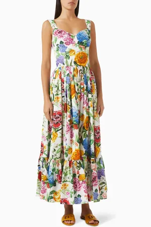 Dolce & Gabbana Floral Midi Dress in Cotton
