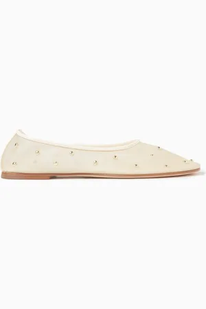 Dear Frances Balla Embellished Ballet Flats in Mesh