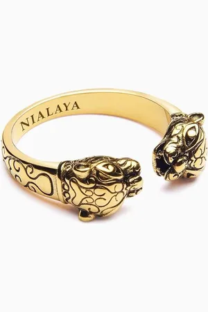 Nialaya Panther Open Ring in -plated Stainless Steel