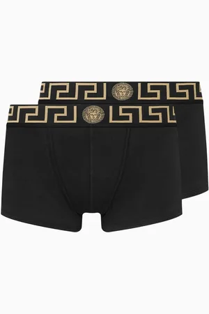 VERSACE Greca Border Boxer Briefs in Organic Cotton, Set of 2