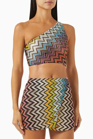 Missoni One-shoulder Crop Top in Viscose-knit