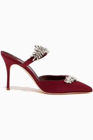 Manolo Blahnik Lurum 90 Mules in Satin