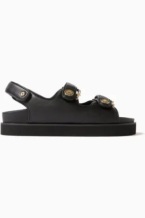 Maje Touch Strap Sandals in Leather