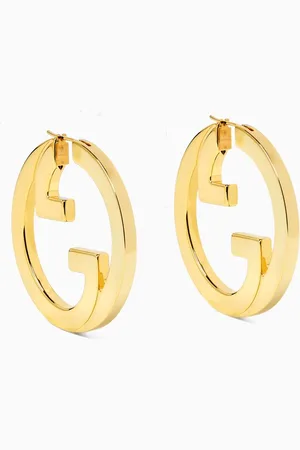 Gucci Blondie Cut-out Hoop Earrings in -tone Metal