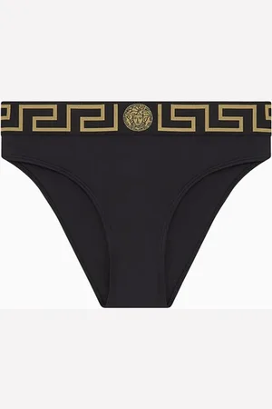 VERSACE Greca Border High-waist Bikini Briefs in Lycra