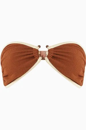 JOHANNA ORTIZ Seawaters Bandeau Bikini Top in Crinkle Lycra