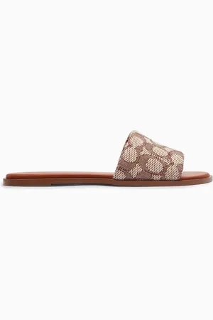 Coach Holly Sandals in Signature Canvas & Leather