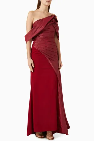 AC One-shoulder Draped Gown