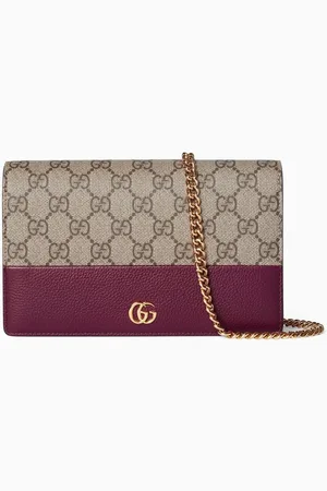 Gucci GG Marmont Wallet on Chain in GG Supreme & Leather