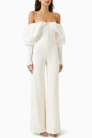NAFSIKA SKOURTI Dahlia Jumpsuit in Crepe & Silk Taffeta