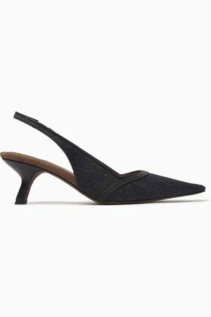 Brunello Cucinelli Monili-trim City Mules in Denim