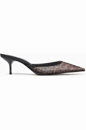 Schutz Point-toe 63 Mules in Leopard-print Mesh