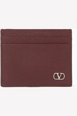 VALENTINO GARAVANI VLOGO Signature Card Holder in Grained Calfskin
