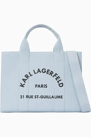 Karl Lagerfeld Medium Rue St-Guillaume Square Tote Bag in Cotton Canvas