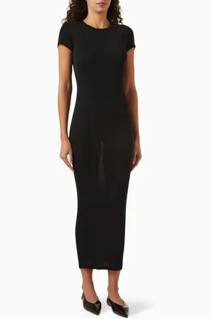 WARDROBE.NYC Cap-sleeve Midi Dress in Cotton