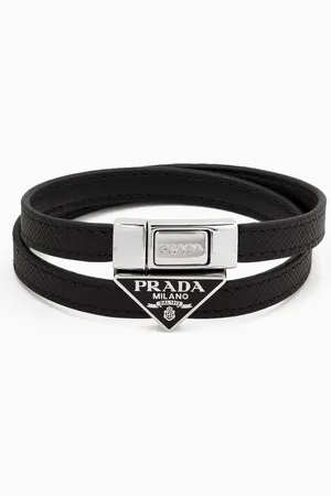 Prada Double Logo Bracelet in Leather