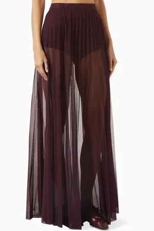 The Frankie Shop Vallen Pleated Maxi Skirt in Mesh
