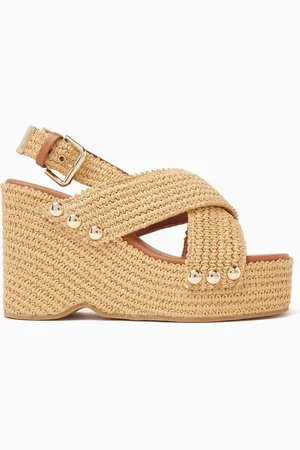 Maje Wedge Sandals in Raffia